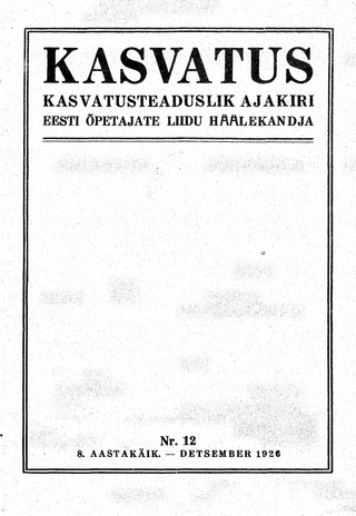 Kasvatus ; 12 1926-12