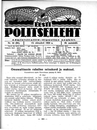 Eesti Politseileht ; 42 1923