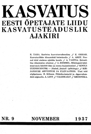 Kasvatus ; 9 1937-11