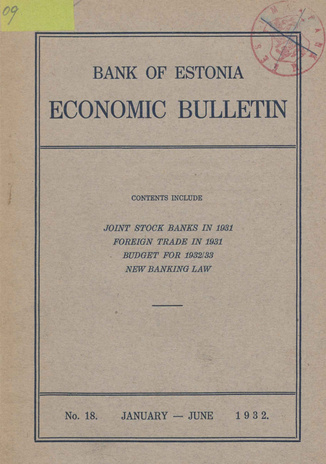 Economic bulletin : Bank of Estonia ; 18 1932-01/06