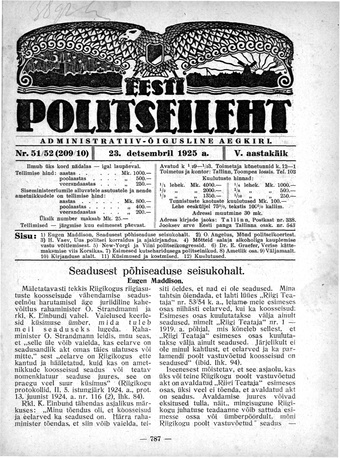 Eesti Politseileht ; 51-52 1925