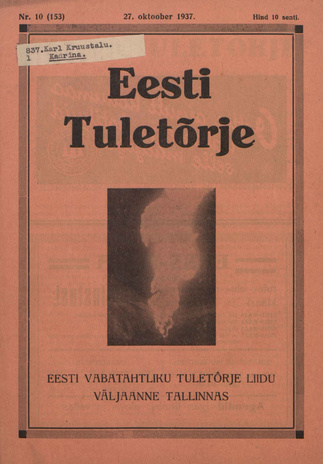 Eesti Tuletõrje : tuletõrje kuukiri ; 10 (153) 1937-10-27