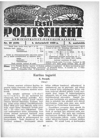 Eesti Politseileht ; 20 1930