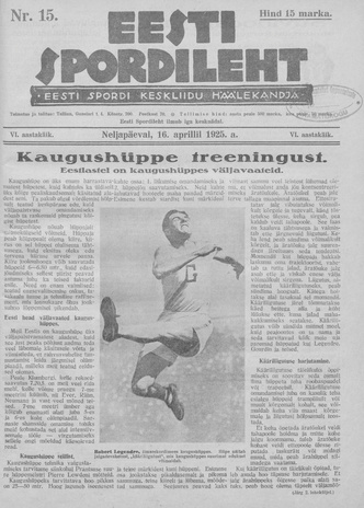 Eesti Spordileht ; 15 1925-04-16