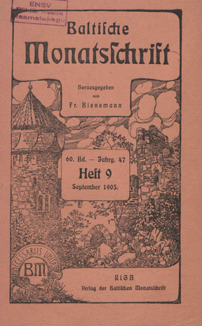 Baltische Monatsschrift ; 9 1905-09