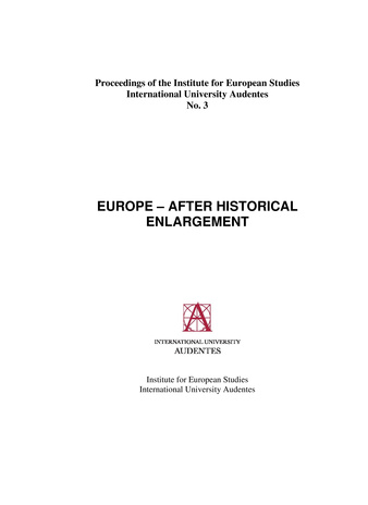 Europe - after historical enlargement : [the proceedings of the 5th Audentes Spring Conference 2006 and other papers on Europe's current political, legal, economic and social affairs] ; 3 (Proceedings of the Institute for European Studi...
