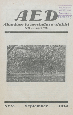 Aed : aianduse ajakiri ; 9 1934-09