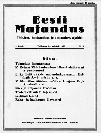 Eesti Majandus ; 5 1923-03-24