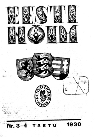 Eesti Hõim ; 3-4 1930-10
