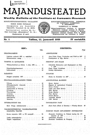 Majandusteated ; 1 1938-01-11