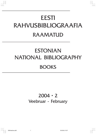 Eesti Rahvusbibliograafia. Raamatud ; 2 2004-02