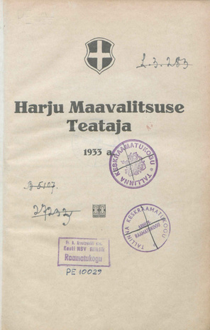 Harju Maavalitsuse Teataja ; 1 1933-01-16