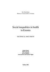 Social inequalities in health in Estonia : technical document