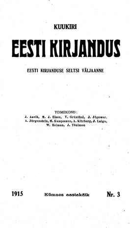 Eesti Kirjandus ; 3 1915