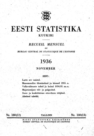 Eesti Statistika : kuukiri ; 180 (11) 1936-11