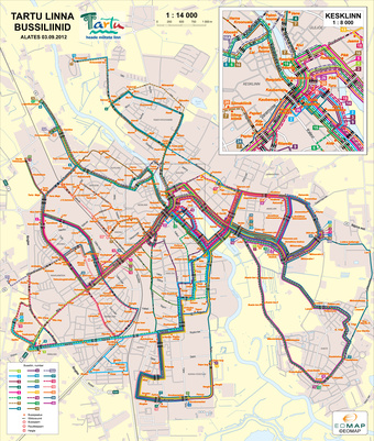 Tartu linna bussiliinid : alates 03.09.2012 