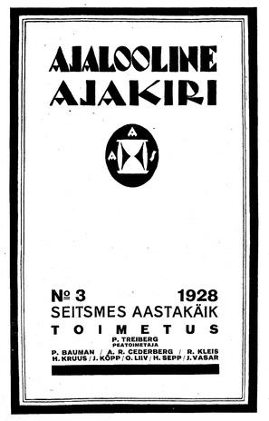 Ajalooline Ajakiri ; 3 1928
