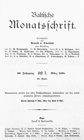 Baltische Monatsschrift ; 3 1898-03