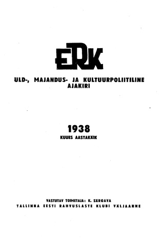 ERK ; sisukord 1938