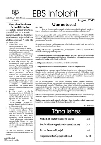 EBS Infoleht ; 2003-08