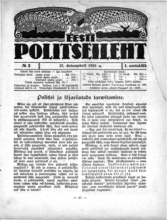 Eesti Politseileht ; 3 1921