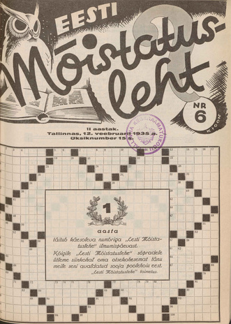 Eesti Mõistatusleht ; 6 1935-02-12