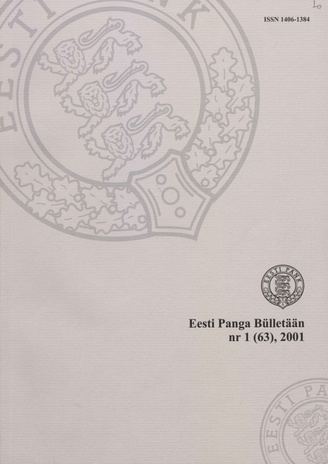 Eesti Panga Bülletään ; 1 (63) / 2001