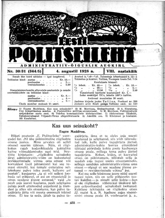 Eesti Politseileht ; 30-31 1928