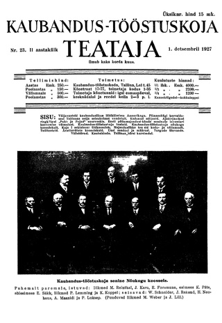 Kaubandus-tööstuskoja Teataja ; 23 1927-12-01