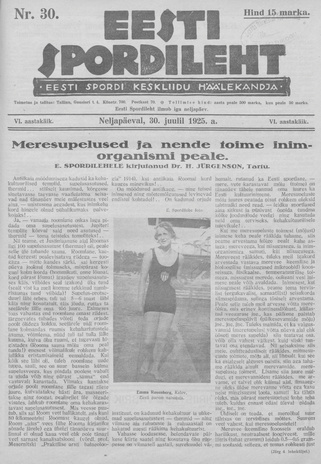 Eesti Spordileht ; 30 1925-07-30