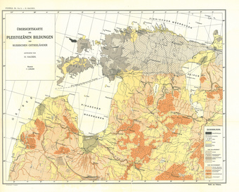 Übersichtskarte der pleistozänen Bildungen der russischen Ostseeländer