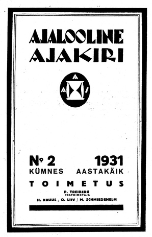 Ajalooline Ajakiri ; 2 1931