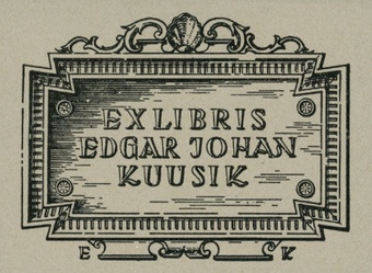 Ex libris Edgar Johan Kuusik 