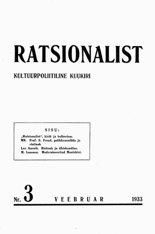 Ratsionalist : kultuurpoliitiline kuukiri ; 3 1933-02