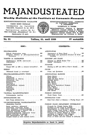 Majandusteated ; 21 1938-05-31
