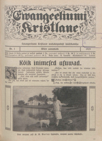 Evangeeliumi Kristlane : Tallinna Immaanueli Evangeeliumi Kristlaste vabausuühingu häälekandja ; 2 1929