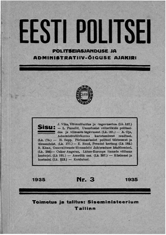 Eesti Politseileht ; 3 1935