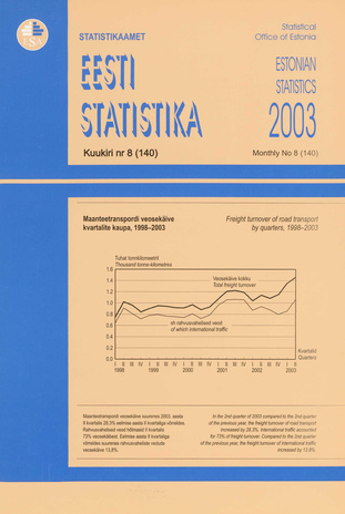Eesti Statistika Kuukiri = Monthly Bulletin of Estonian Statistics ; 8(140) 2003-09
