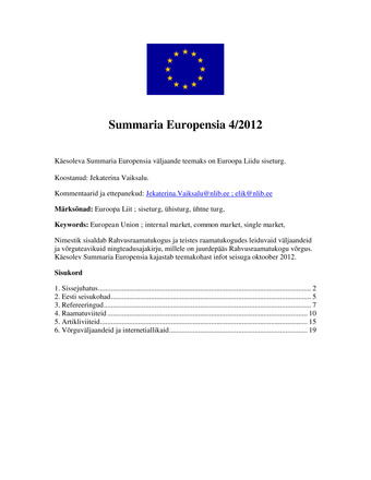 Summaria Europensia : [referaatväljaanne] ; 4 2012
