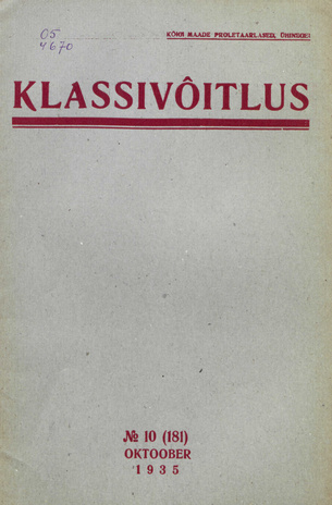 Klassivõitlus ; 10 (181) 1935-10