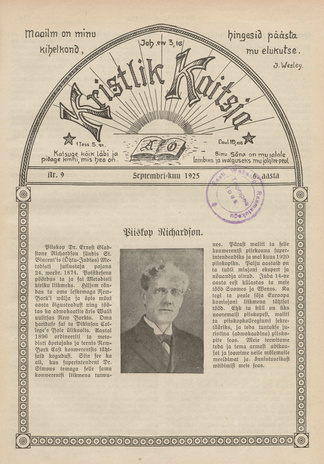 Kristlik Kaitsja : Eesti metodistide häälekandja ; 9 1925-09