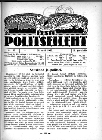 Eesti Politseileht ; 23 1922