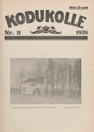 Kodukolle : perekonna ajakiri ; 11 1928-06-01