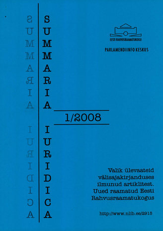 Summaria Iuridica ; 1 2008