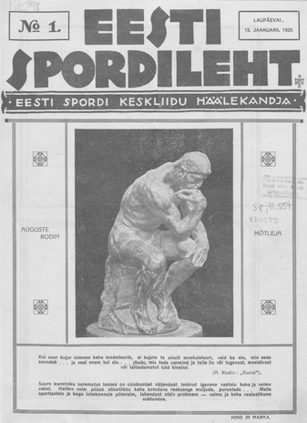Eesti Spordileht ; 1 1923-01-13