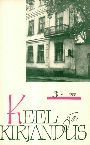 Keel ja Kirjandus ; 3 1977-03