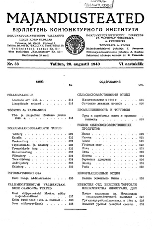 Majandusteated ; 33 1940-08-20