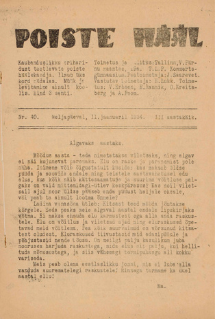 Poiste Hääl ; 40 1934-01-11