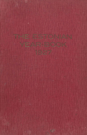 The Estonian year-book ... ; 1927