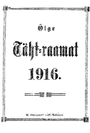 Õige tähtraamat 1916